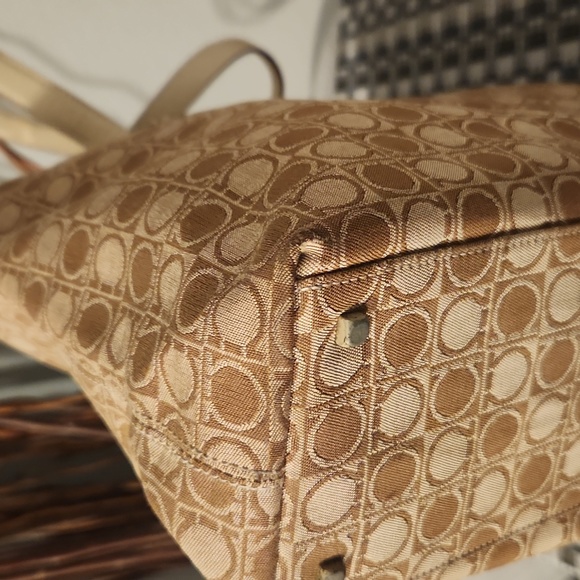 Salvatore Ferragamo Gancini Canvas Tote Beige and Brown - Picture 10 of 15